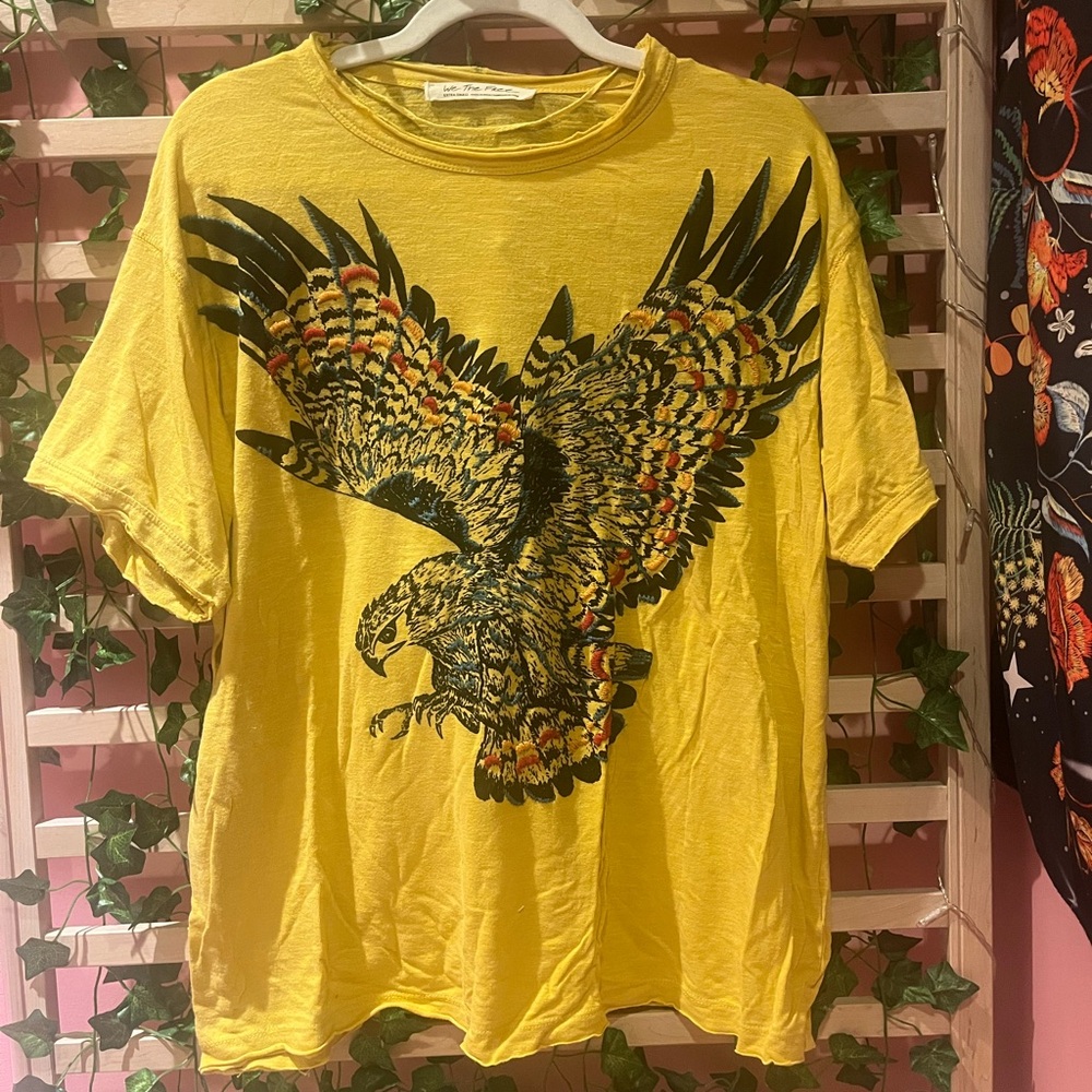 We The Free Yellow Black Eagle Graphic Tee